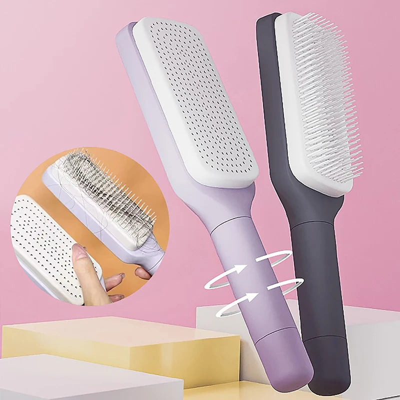 Escova Mágica Retrátil Auto Limpante - Renovati Hair para desembaraçar cabelos com facilidade