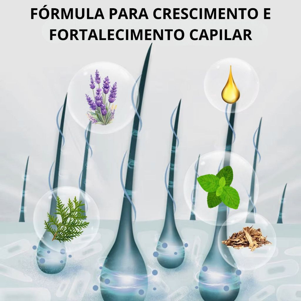 Tônico para Crescimento Capilar Antiqueda Poderoso com Óleo de Alecrim - 100 mL