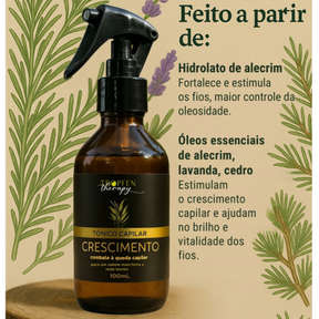 Tônico para Crescimento Capilar Antiqueda Poderoso com Óleo de Alecrim - 100 mL