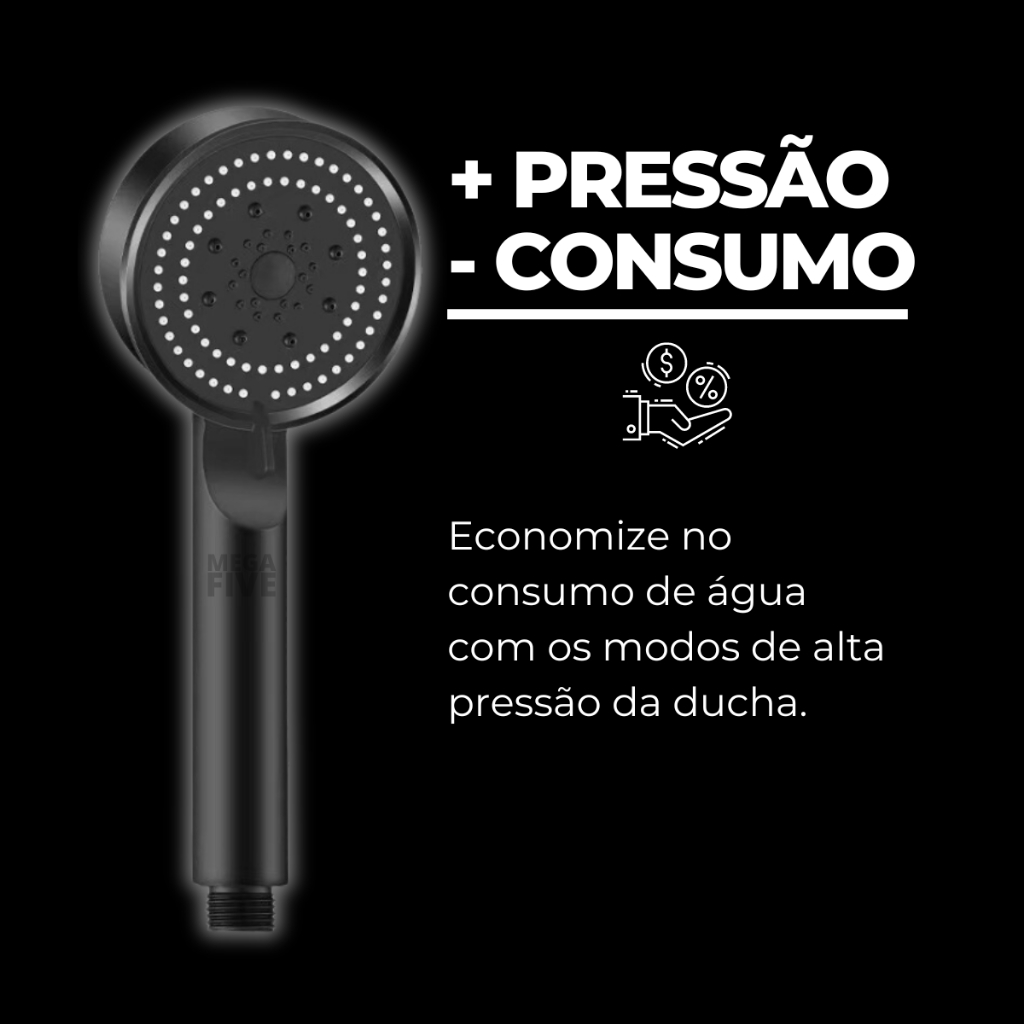 Ducha Para Lavatório de Cabeleireiro Com 5 Modos de Jato Salão de Beleza Barbearia C/ Mangueira 1,2m