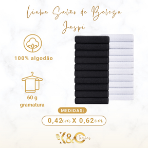 Kit 10 Toalhas de Salão de Beleza Branco - Simples - Linha Jaspi