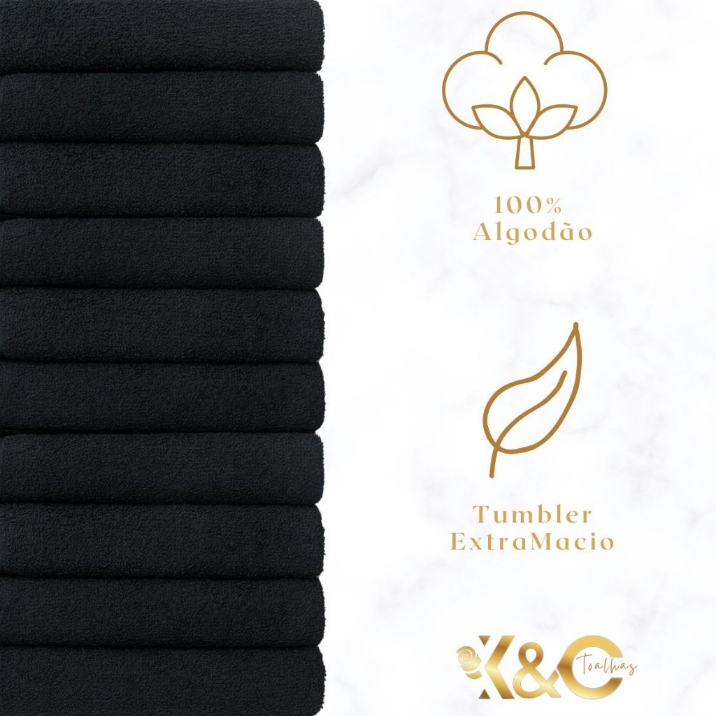 Kit 10 Toalhas de Salão de Beleza Branco - Simples - Linha Jaspi