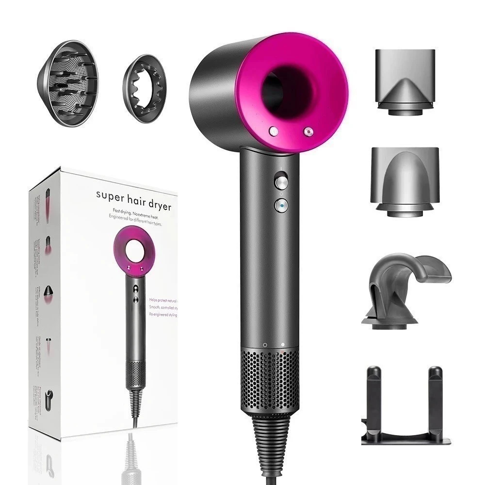 Secador de Cabelo Iônico Secagem Rápida Ar Quente/Frio com 5 bocais 110V/220V