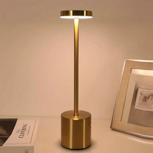 Luminária de Mesa Abajur Cabeceira Escrivaninha LED 3 em 1 Recarregável Tipo C Preto Cromado Dourado