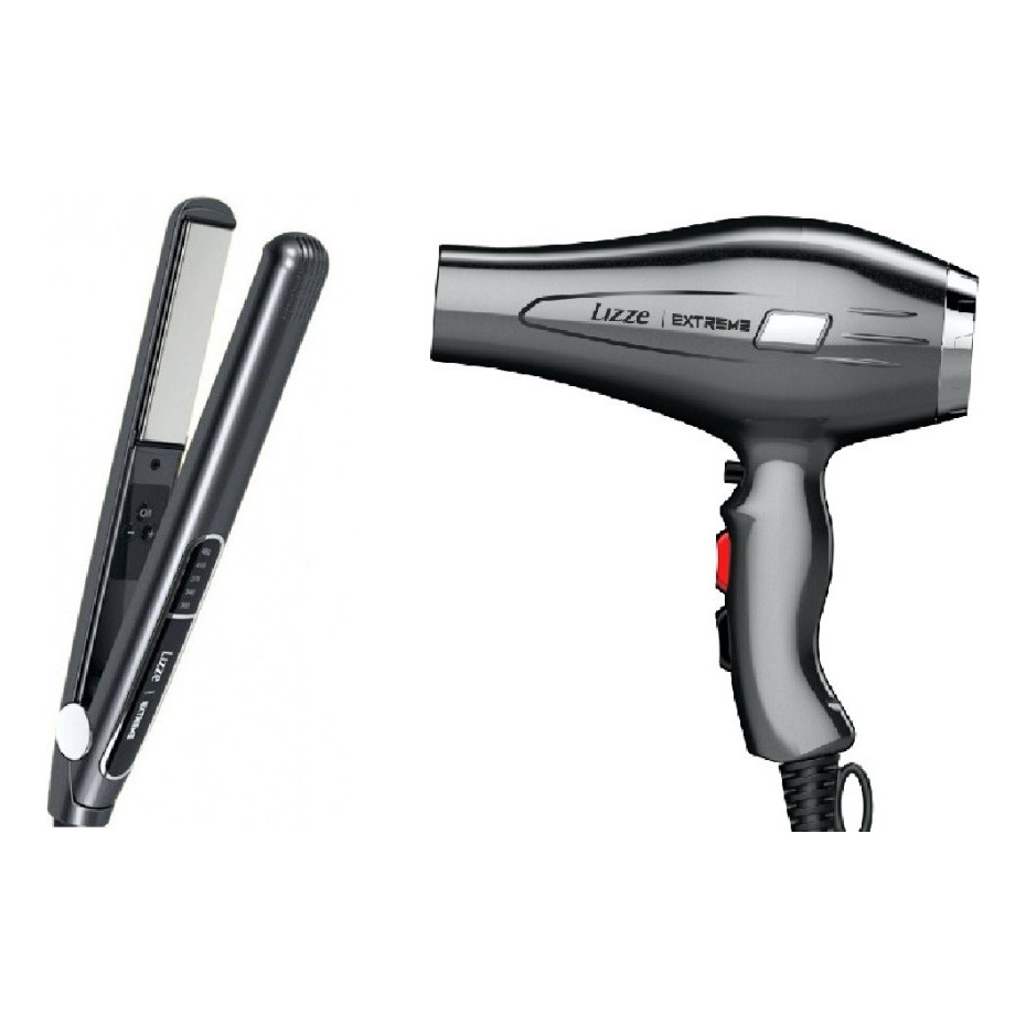 Kit Prancha Lizze Extreme Mais 1secador Lizze Extreme 2400 Cor Cinza